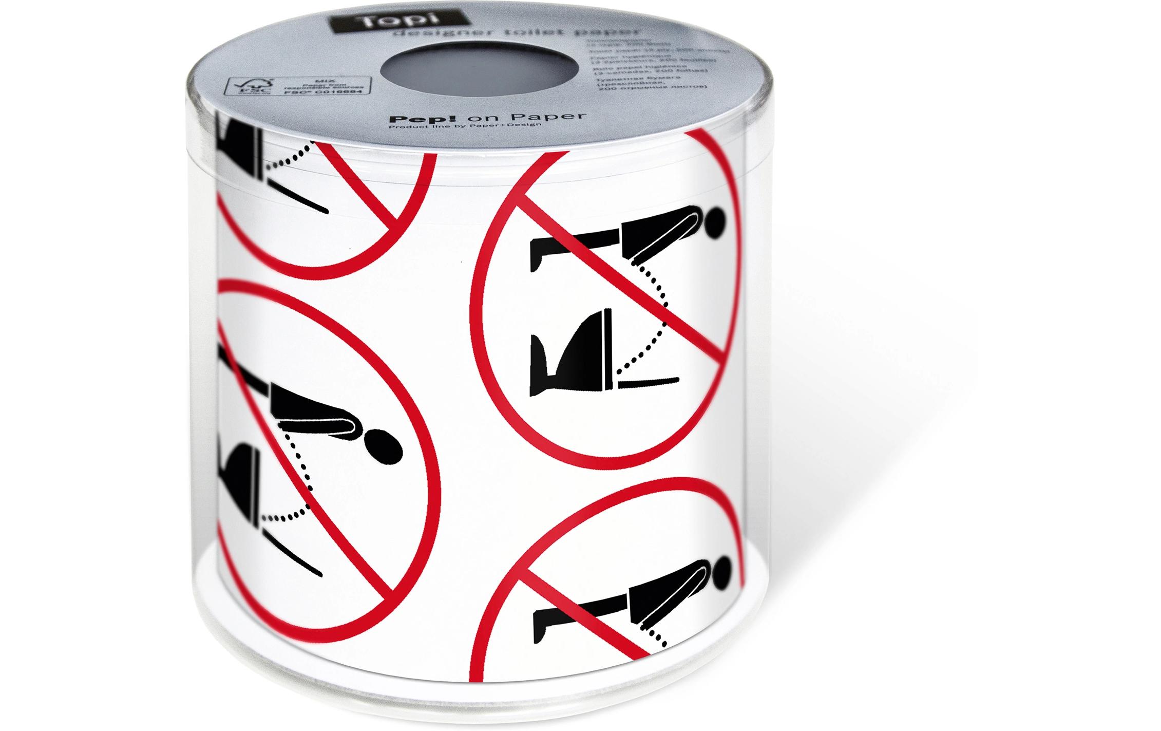 Paper + Design Toilettenpapier Stop it Rollen, 3-lagig, Schwarz/Rot/Weiss