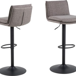 AC Design Barhocker Flynn, 2 Stück, 44 x 107 cm, Hellgrau/Braun