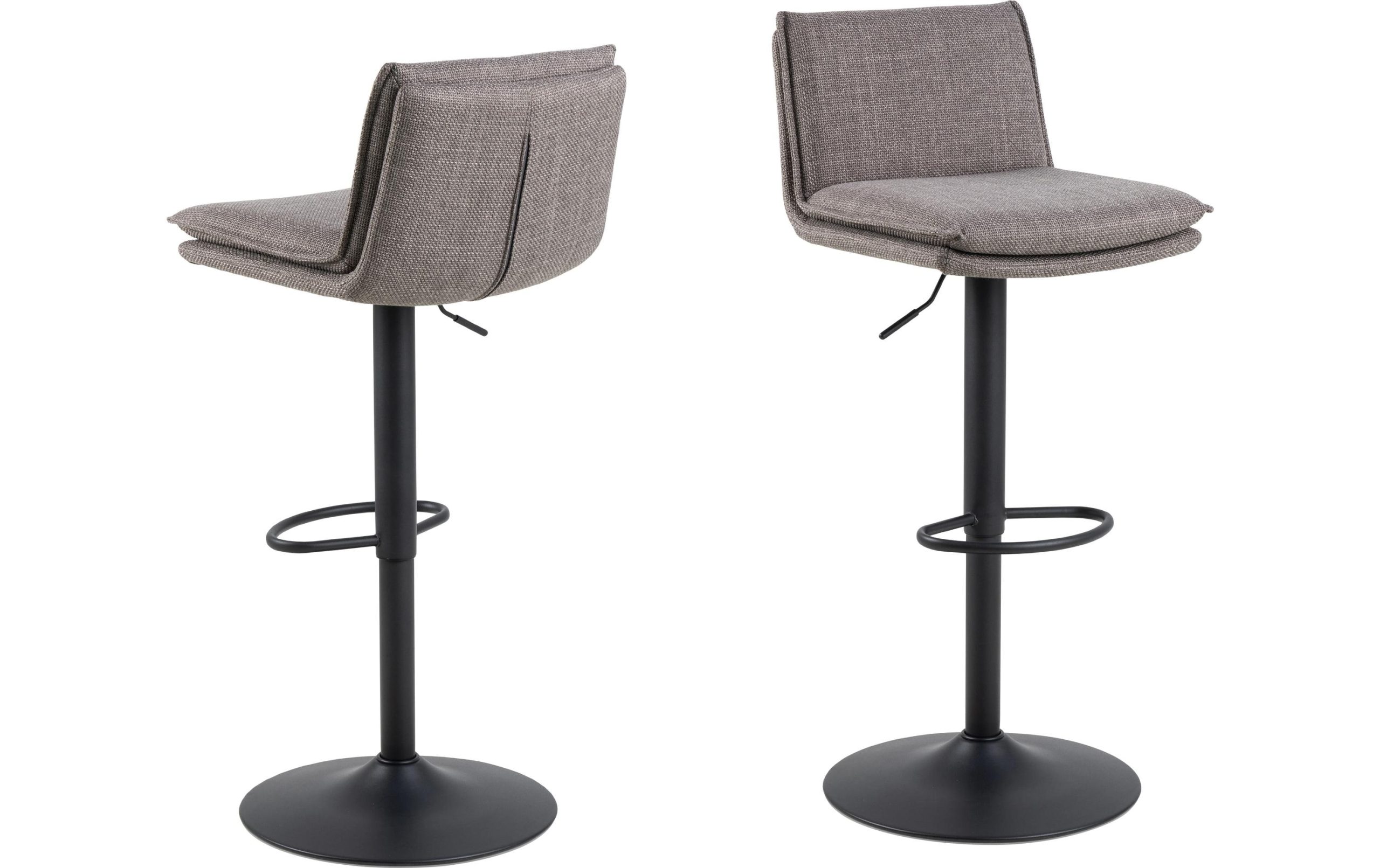 AC Design Barhocker Flynn, 2 Stück, 44 x 107 cm, Hellgrau/Braun