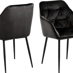 AC Design Stuhl Brooke, 2 Stück Graubraun