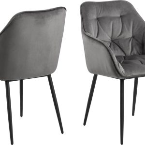 AC Design Stuhl Brooke, 2 Stück Dark Grey