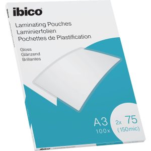 Ibico Laminierfolie A3, 75 µm, 100 Stück, Wasserabweisend