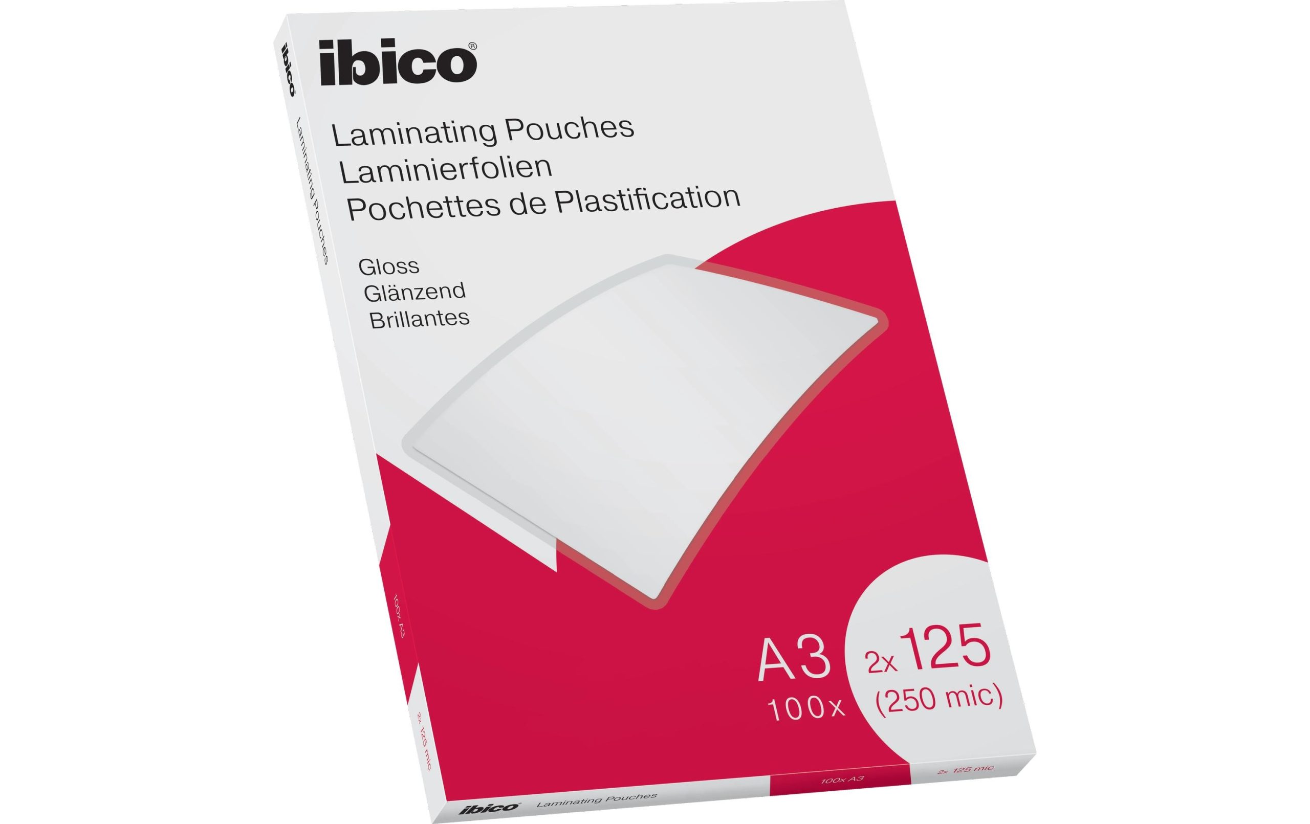 Ibico Laminierfolie A3, 125 µm, 100 Stück, Wasserabweisend