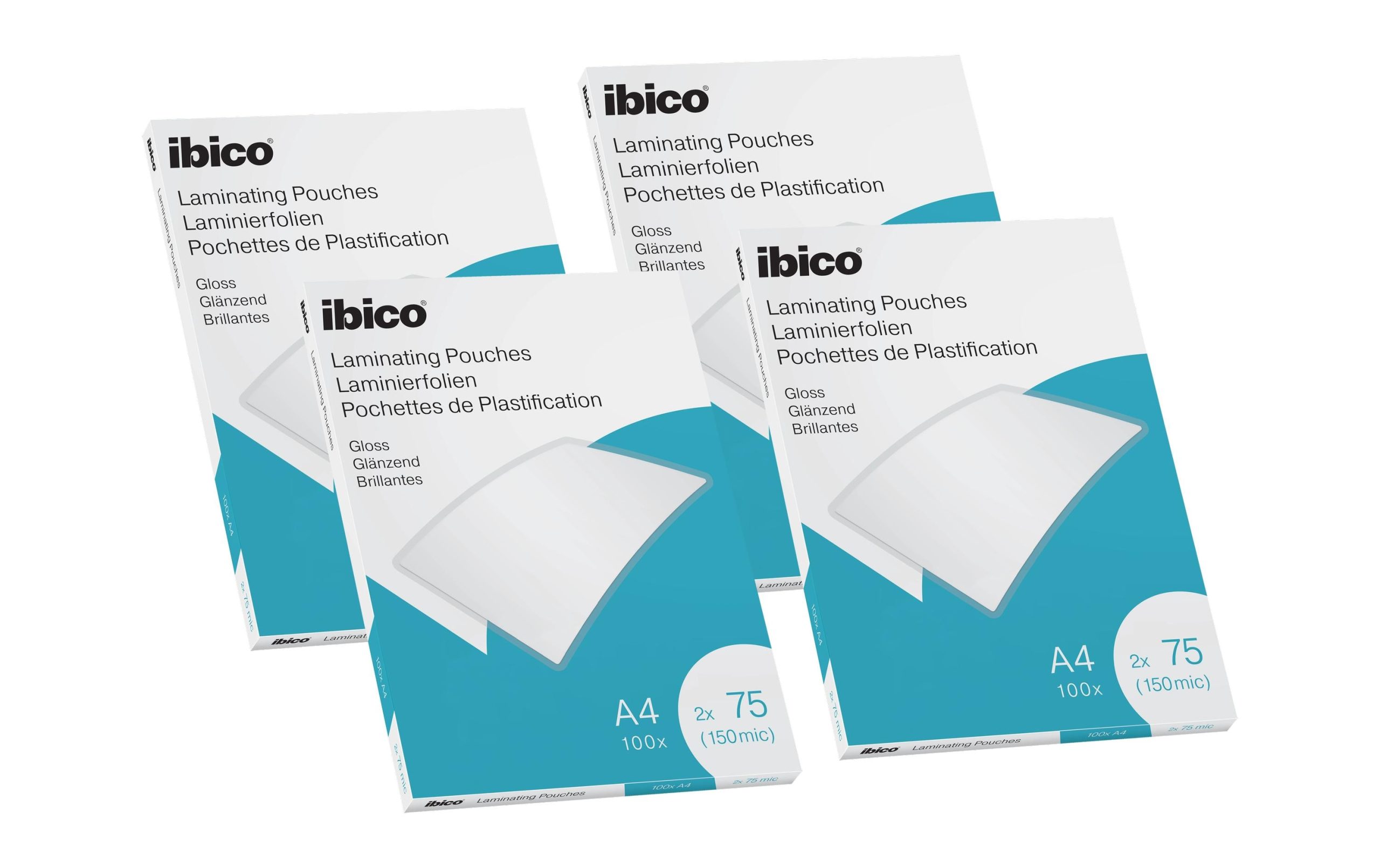 Ibico Laminierfolie Premium A4 75 µm, glänzend, 4 x 100 Stück
