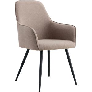 House Nordic Stuhl Harbo 65 x 57 x 87, Schwarz/Stone Gray, 2 Stück
