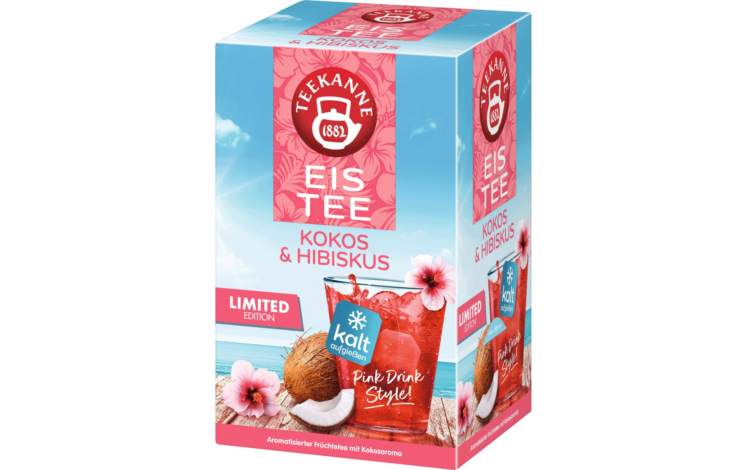 Teekanne Teebeutel Eistee Kokos-Hibiskus 18 Stück