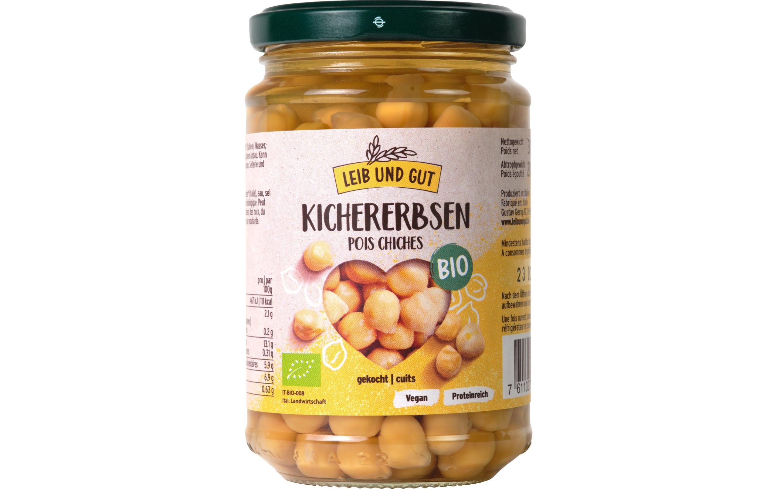 Leib und Gut Bio Kichererbsen gekocht 300 g