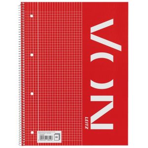 VON Notizblock A4 kariert, 80 Blatt, Rot, 5 Stück