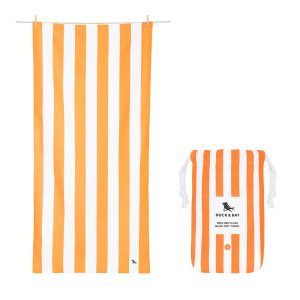 Dock & Bay Strandtuch Cabana 160 cm x 90 cm, Weiss, Orange
