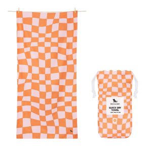 Dock & Bay Strandtuch Groovy Check 200 cm x 90 cm, Orange