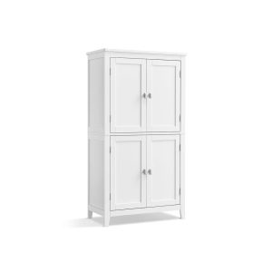 VASAGLE Vitrine Landhausstil 60 x 110 cm, Weiss