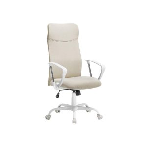 Songmics Bürostuhl mit Armlehnen und Fusskreuz Beige