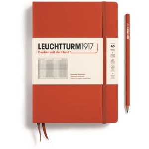 Leuchtturm Notizbuch Medium A5, Kariert, Rot
