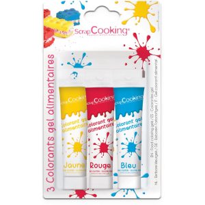 ScrapCooking Lebensmittelfarben-Gel Blau/Rot/Gelb, 3x 20 g