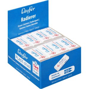 Läufer Radiergummi PLAST-0140 Weiss, 40 Stück