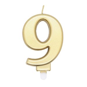 Amscan Zahlenkerze Nummer 9, 1 Stück