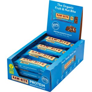 Rawbite Rohkostriegel Protein Smooth Cacao, 12 x 45g