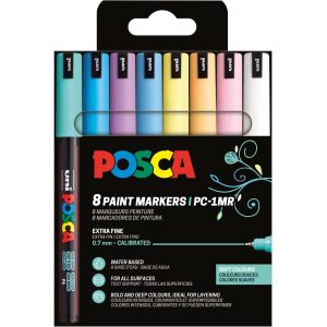 Uni Permanent-Marker POSCA Softcolors 0.7 mm, 8 Stück