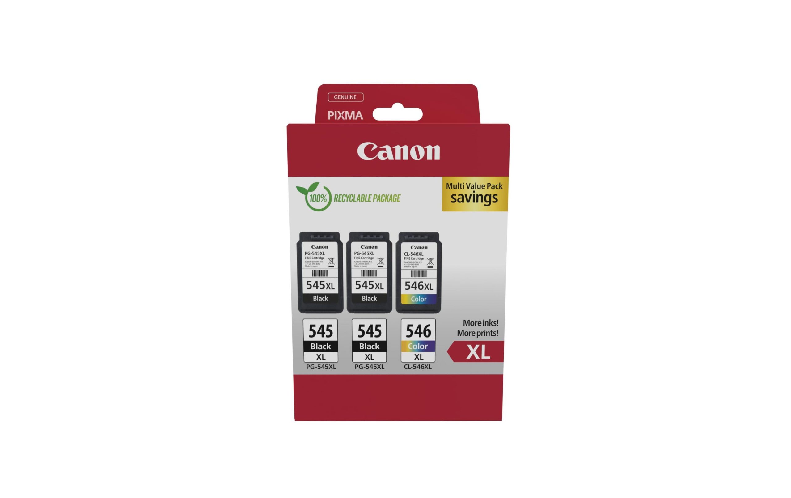 Canon 2x PG-545XL Black/1xCL-546XL Multipack Magenta/Yellow/Cyan