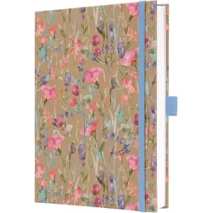 Jolie Notizbuch Pure Wildflower, A5, Liniert, Blau/Rosa