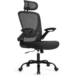 Songmics Bürostuhl mit klappbaren Armlehnen
