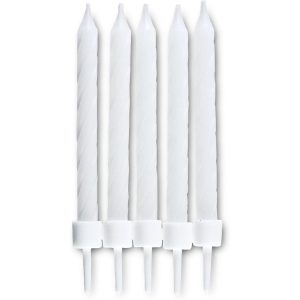 Städter Kerze mit Halter 10 Stück, Weiss, 7.5 cm