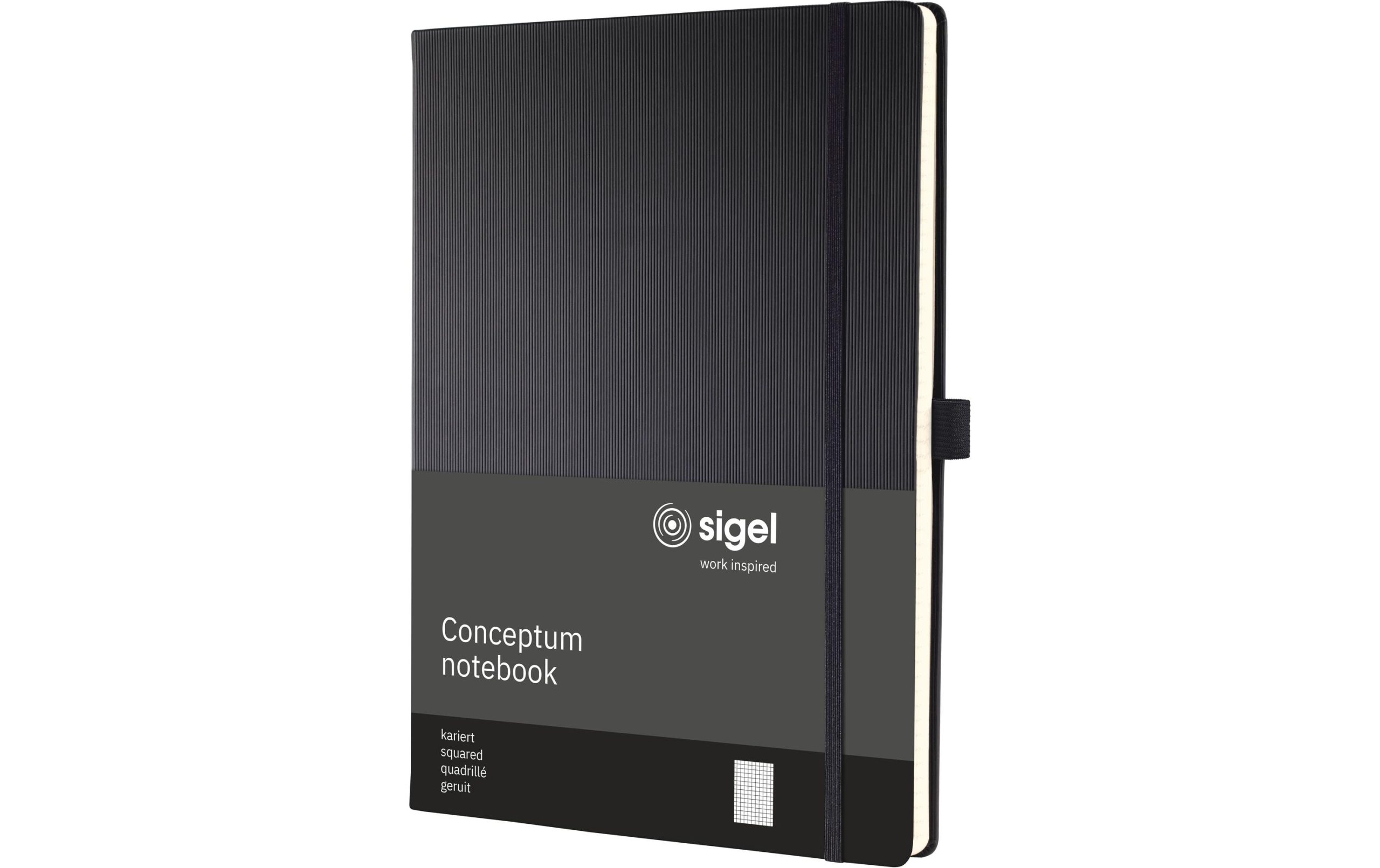 Sigel Notizbuch Conceptum A4, Kariert, Schwarz