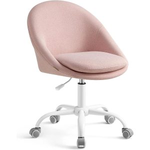 Songmics Bürostuhl mit Fusskreuz, Rosa