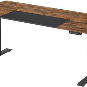 Songmics Stehtisch Vintagebraun – Schwarz, 160 x 70 cm