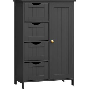 VASAGLE Badezimmerschrank 55 x 82 cm, Schwarz