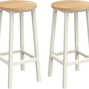 VASAGLE Barhocker 32 x 65 cm, Weiss, 2er Set