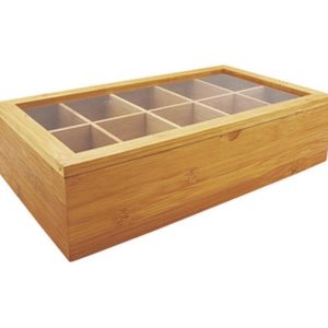 Stronghold Teebeutel-Box Teabox Bambus mit 10 Fächern
