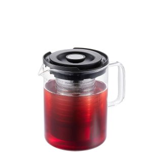 GEFU Teekanne T-Prep 0.8 l, Schwarz/Silber/Transparent
