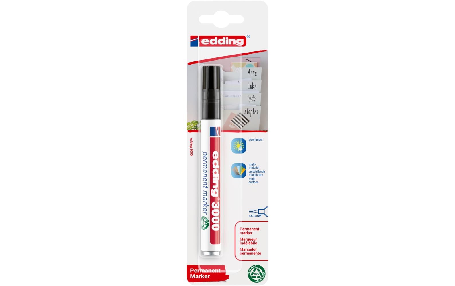 edding Permanent-Marker 3000 Schwarz