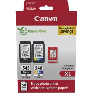 Canon Tintenset Tintenset PG-545XL Black/CL-546XL Color+Fotopapier