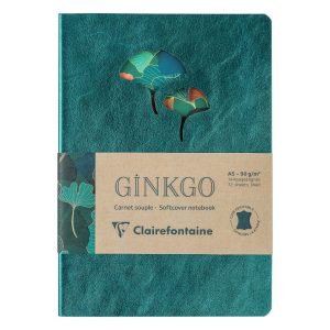 Clairefontaine Notizbuch Ginkgo assortiert, A5, Liniert, Grün