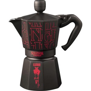 Bialetti Espressokanne Stranger Things, 6 Tassen, Schwarz / Rot
