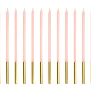 Partydeco Kerze Rosa, 14 cm, 12 Stück