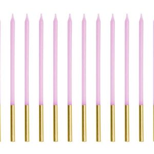 Partydeco Kerze Violett, 14 cm, 12 Stück