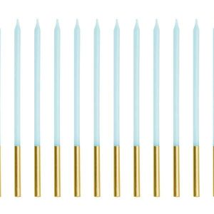 Partydeco Kerze Hellblau, 14 cm, 12 Stück