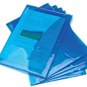 Rapesco Dokumentenmappe A4+, Transparent Blau, 5 Stück