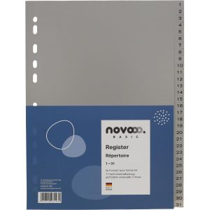 novooo. Register A4, 1 Reihe, 1-31 Grau