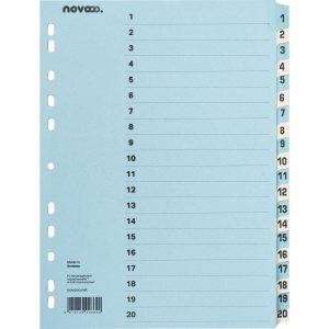 novooo. Register A4, 1 Reihe, 20 Tabs Blau/Beige
