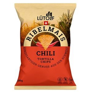 Lütolf Ribelmais Tortilla Chips mit Chili 150 g