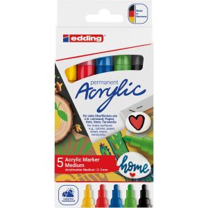 edding Acrylmarker 5100 Basic, 5 Stück