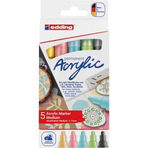 edding Acrylmarker 5100 Pastell, 5 Stück