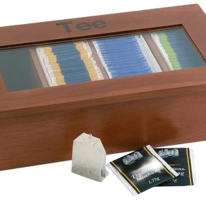 APS Teebox mit 4 Kammern Dunkelbraun