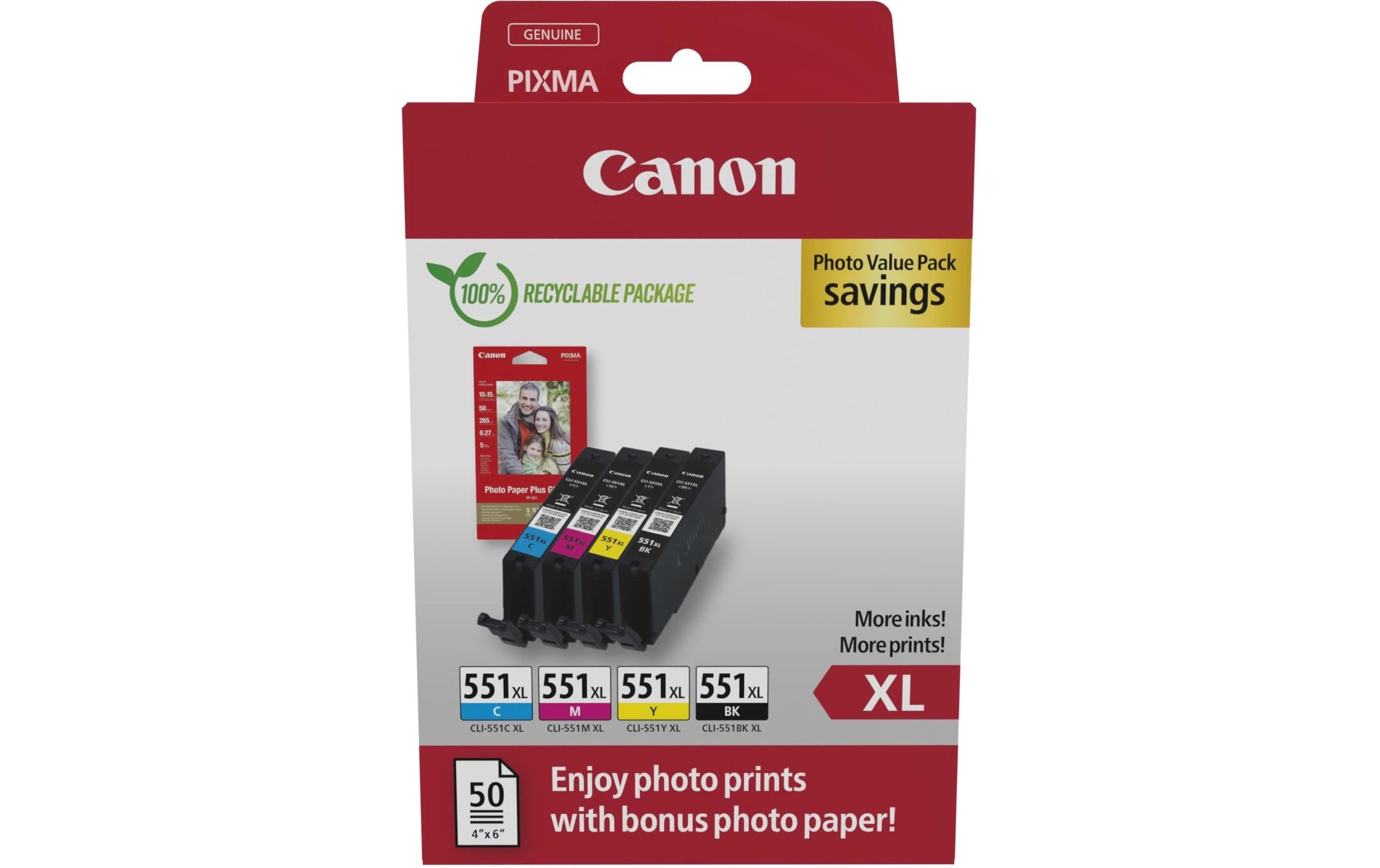 Canon Tinte CLI-551XL BK/C/M/Y