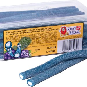 King Regal Gummibonbons Mini Himbeerstifte bezuckert 320 g