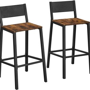 VASAGLE Barhocker 2 Stück 43.1 x 97.2 cm, Schwarz/Braun